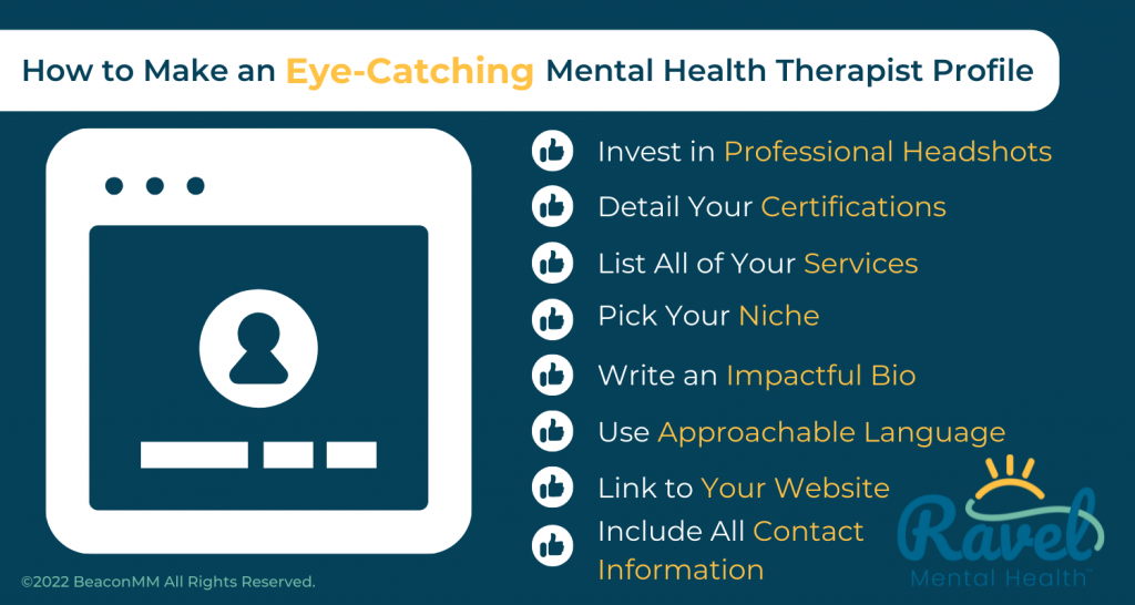 How to Make an Eye-Catching Mental Health Therapist Profile infographic